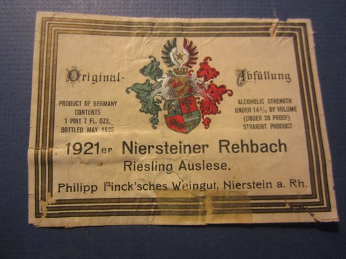 Old 1921 niersteiner rehbach - 1921,